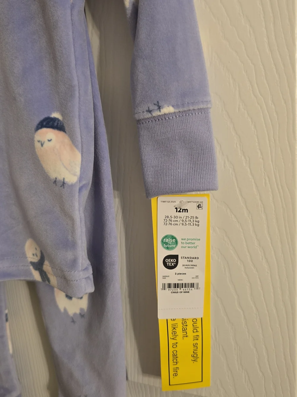 Carter's Pajama PJ Baby Toddler Snug Fit Perfect for Cold Fall Winter 12months